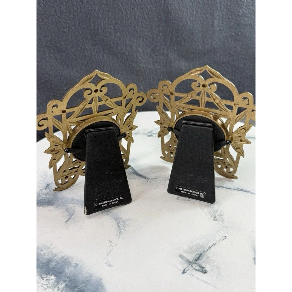 Vtg Terragrafics Art Nouveau Frames Metal Ornate Brass Color Rectangular 5.5x4.5